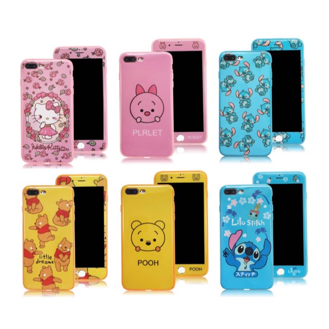 เคส+ ฟิล์มกระจกการ์ตูนน่ารักๆมาใหม่ค่ะประกบหน้าหลังลายการ์ตูน(สิ้นค้าพร้อมส่ง)สำหรับรุ่นของVivo. Y91