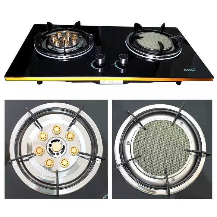 SKG เตาแก๊ส 2หัว รุ่น SK-803 แบบฝังหรือวางพื้นโต๊ะ เตาแก๊สหัวฟู่ 1หัว เตาแก๊สอินฟาเรด รับประกัน1 ปี - รูปที่ 3