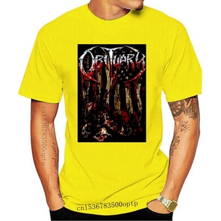 ขายดี!ขายดี เสื้อยืดลําลอง แขนสั้น พิมพ์ลายตัวอักษร OBITUARY- American Death Metal band-: s To 3 JDcdie12PLddlm66S-5XL