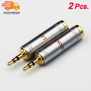 (2 ชิ้น) Kaidi Liton usa Gold Plated Jack 3.5 mm Male to 6.35 mm Connector Female Stereo Audio Adapter