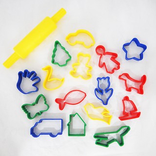 แบบพิมพ์ดินน้ำมันพร้อมตัวกลิ้ง (Clay Molds Set)