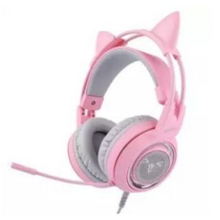 หูฟังเกมมิ่ง SOMiC G951 PINK 7.1 Surround Sound มาพร้อมหูแมว