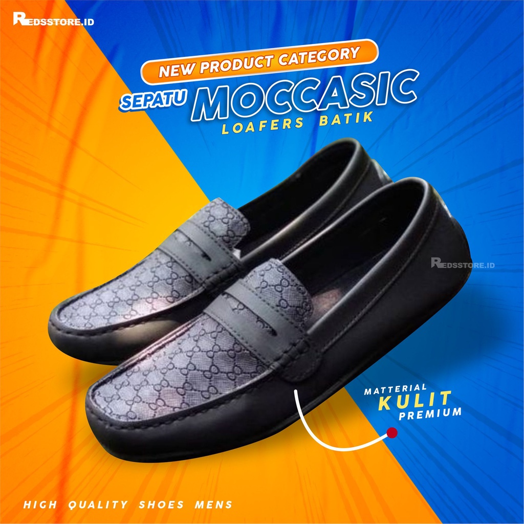 MENS LOAFERS, รองเท้า BATIK MOCCASIN, รองเท้าทํางาน, รองเท้า SLIP-ON OFFICE LOAFERS, FORMAL BATIK LO