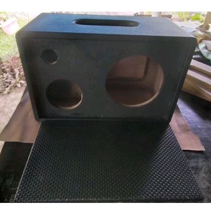 ตู้เปล่าลำโพงบลูทูธ Diy mono 3ทาง #Y642R (งานหุ้มหนัง)พอทต์หลังซับ6.5นิ้ว กลาง 4นิ้ว แหลมhk 2นิ้ว แอ