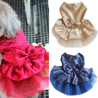 สัตว์เลี้ยงลูกสุนัข Puppy Bow Gauze Tutu ชุดกระโปรง Cat เสื้อผ้าเลื่อมปริ๊นเซเสื้อผ้าเครื่องแต่งกาย