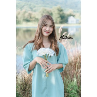 เดรสสาวอวบ oversize (เขียวมิ้นต์) Casual Pastel Dress
