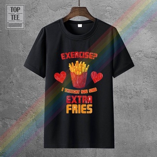 เสื้อยืดออกกําลังกาย Extra Fries เสื้อยืดแขนสั้น พิมพ์ลาย I Thought You Said Fun สําหรับผู้ชาย