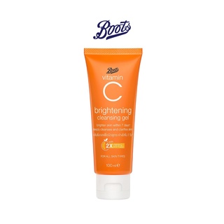 BOOTS VITAMIN C บู๊ทส์ วิตามิน ซี ไบรท์เทนนิ่ง คลีนซิ่ง เจล 100 มล.BOOTS VITAMIN C BRIGHTENING CLEANSING GEL 100ML (RR) (NON)