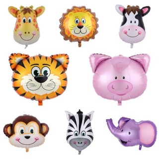 ลูกโป่งหัวเสือ สิงโต ยีราฟ ม้าลาย ลิง หมู Animal forest balloons