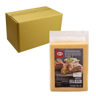 ** สินค้าขายดี ** เอโร่ เนยแข็ง เชดดาร์ชีส ชนิดก้อน 2000 กรัม x 6 แพ็ค aro Cheddar Cheese Block 2000 g x 6 Packsโคตรถูก