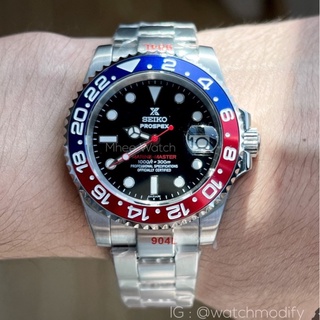 Seikomod Prospex Pepsi Submarine Automatic Sapphire Glass