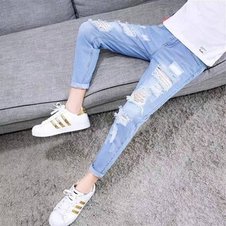 Men's Distressed Jeans / Tattered Jeans / Pants/Cod 9852#