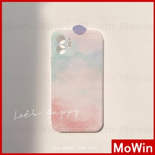 Mowin - เคสไอโฟน เคส iPhone ซิลิโคนนุ่มเคสใสกรอบเหลี่ยมขอบกล้องเต็มรูปแบบการป้องกันการกระแทกไล่ระดับสีชมพูฟ้าสไตล์เรียบง่ายสำหรับ iPhone 13 Pro Max iPhone 12 Pro Max iPhone 11 Pro Max iPhone 7 Plus iPhone XR XS MAX