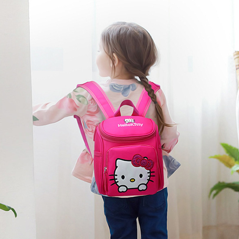 กระเป๋าเป้อนุบาลเด็กการ์ตูน Kitty กระเป๋านักเรียนเหมาะสำหรับเด็ก 3-6 ขวบ