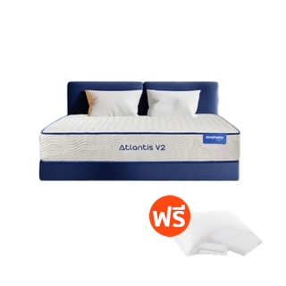 SleepHappy รุ่น Atlantis V.2 (นุ่มแน่นปานกลาง) ที่นอนพ็อกเก็ตสปริงในกล่อง ที่นอนยางพาราแท้100% แก้อาการปวดหลัง หนา8 นิ้ว และ หนา10นิ้ว