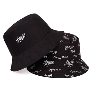 New Double-sided Fisherman Hat Fashion Summer Ladies Sun Hat  Letter Printing Wild Bucket Hat Hip Hop Caps