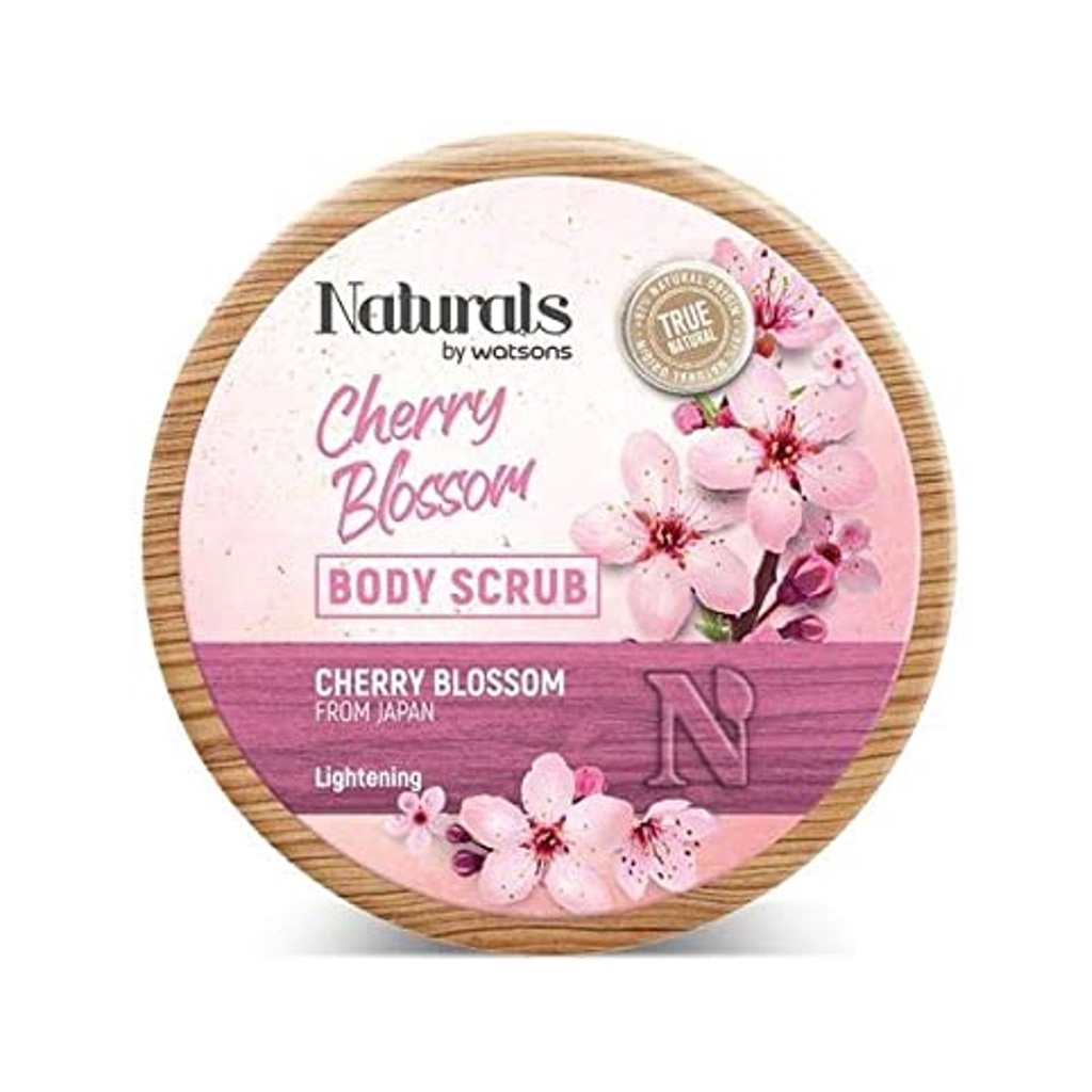 Naturals by Watsons Cherry Blossom Body Scrub (1กระปุก200g) สครับขัดผิวกายกระจ่างใสสูตรเชอรี่บลอสซั่