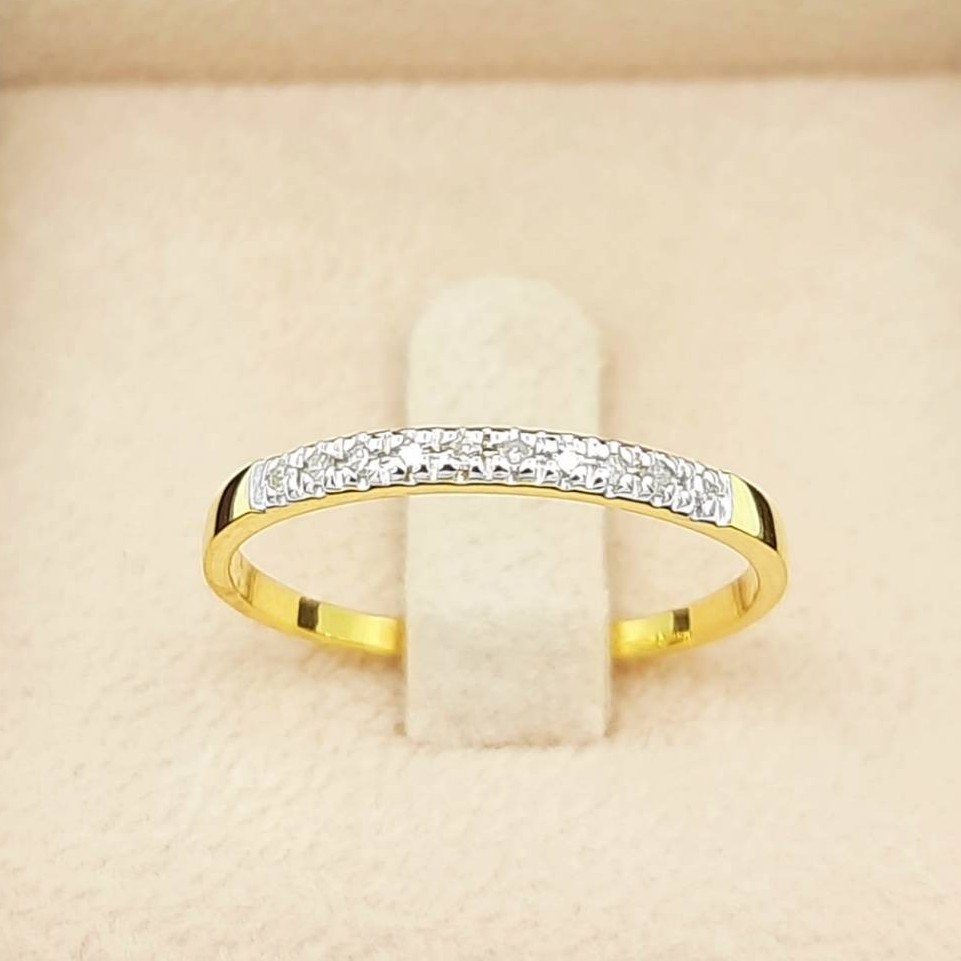 SK Jewelry 💍แหวนแถว 💎เพชร 10 เม็ดทองแท้ 9K (37.50%) 🔥สินค้ายอดนิยม สินค้าขายดี🔥  🗃 SK-R0025