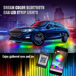 4PCS 12V IP65 Bluetooth App Control RGB LED Strip ใต้รถ 60 90120cm หลอด Underglow Underbody System Neon Light