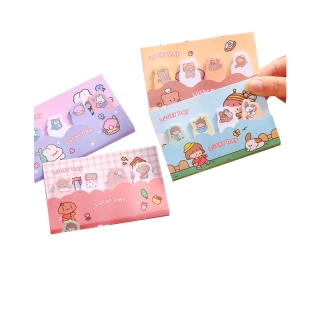 ✔พร้อมส่ง✔ กระดาษโน๊ตแบบมีกาว Bookmark Post it ติดหัวข้อ กระดาษโน้ต ขนาดเล็ก ลายการ์ตูนสัตว์ 80แผ่น sticky note