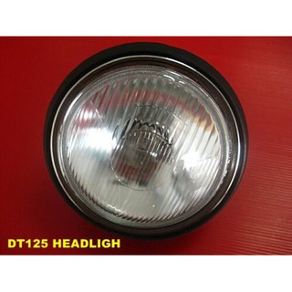 YAMAHA DT125 HEADLIGHT &amp; CASE COMPLETE SET "BLACK" // ไฟหน้า พร้อม กะโหลกไฟหน้า สีดำด้าน สินค้าคุณภาพดี