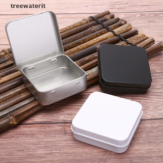 Treewaterit กล่องโลหะดีบุก ทรงสี่เหลี่ยม ขนาดเล็ก สําหรับใส่เครื่องประดับ เหรียญ