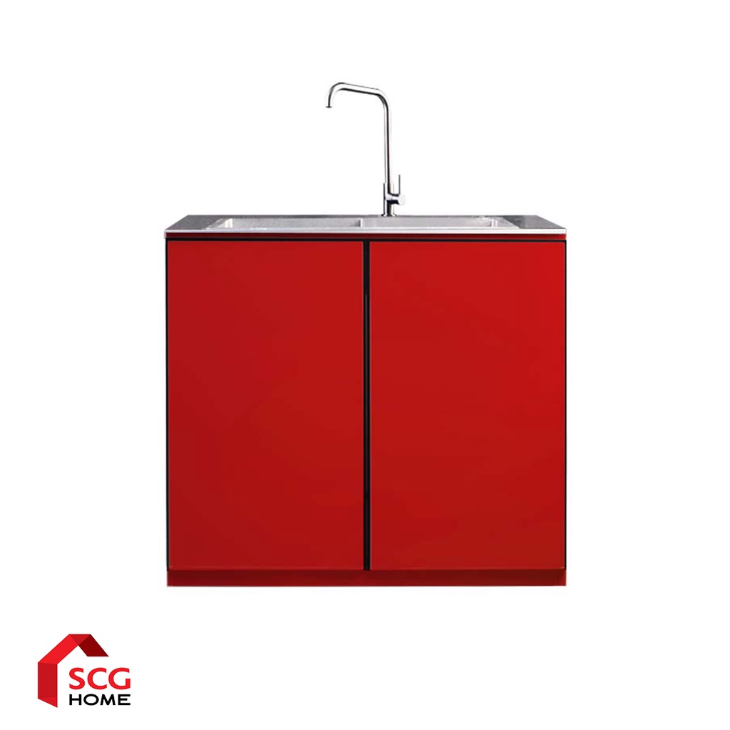 Kiosk Furniture ตู้ครัวพร้อมซิงค์แบบ2หลุม ด้วยแสตนเลสเกรด304