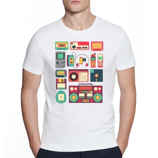 คอตต้อนคอกลมใหม่ล่าสุด เสื้อยืดลําลอง แขนสั้น พิมพ์ลายเทปคาสเซ็ต 80s Music player สไตล์เรโทร สําหรับผู้ชาย 2022S-5XL