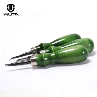ชุดเครื่องมือตัดขอบหนัง ด้ามจับไม้ DIY 1 ชิ้น