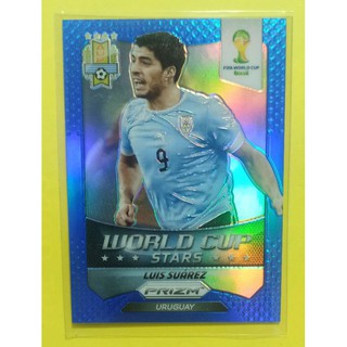 FOOTBALL CARD LUIS SUAREZ PANINI PRIZM 2014 WORLD CUP BLUE PRIZM 154/199 #37 / EX CONDITION