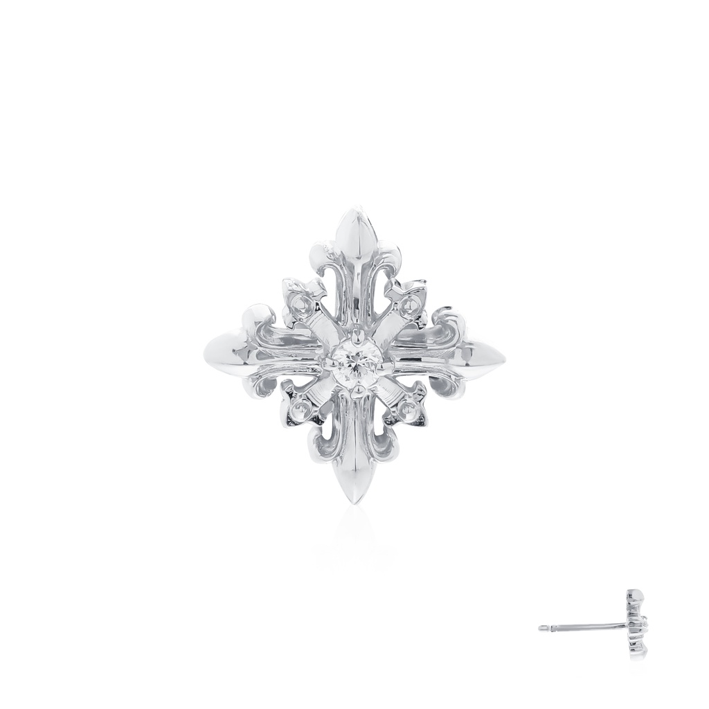 The Rituals Star earring Stud Xtreme – White ต่างหูเงินแท้ 925 แบบก้าน แกะมือขัดเงาพิเศษ ชุบไวท์โกลด์ **ขายเป็นชิ้น/ข้าง