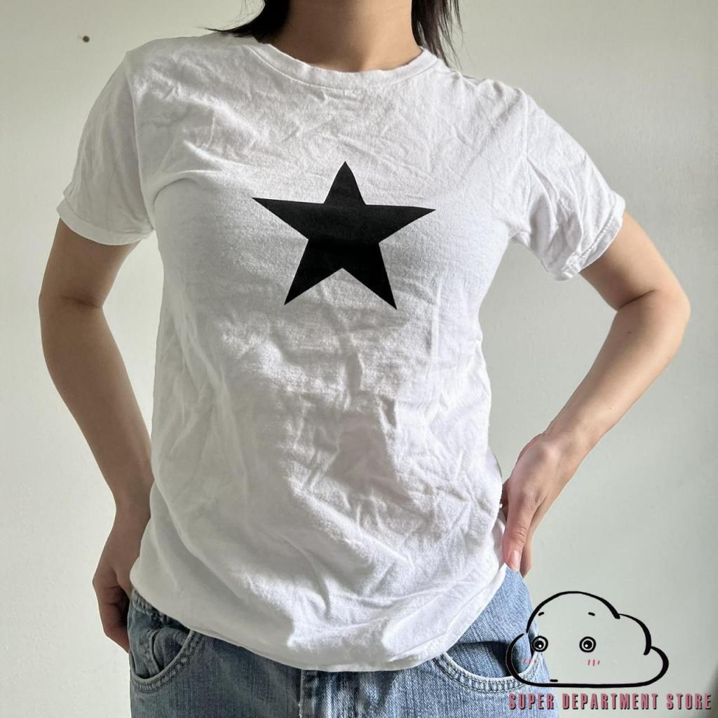 #เสื้อแขนสั้น #เสื้อยืดลายดาว #เสื้อคอกลม #เสื้อโพลีเอสเตอร์ #เสื้อสไตล์เกาหลี