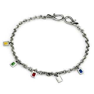 สร้อยข้อมือ OHM Prayer Flag Bracelet - Silver 925 Charm เครื่องประดับ บีด เงิน เแก้ว จี้ สร้อย กำไล OHMThailand