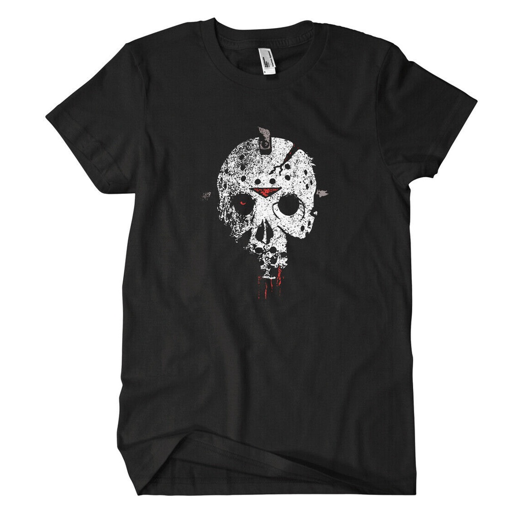 Jason Grunge Mask Tshirt forhees Freddy Vs Crystal Lake Horror Zombie Friday