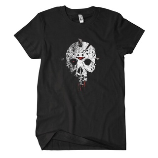 เสื้อยืดโอเวอร์ไซส์เสื้อยืด ลาย Jason Grunge MaskS-3XL