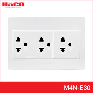 ชุดเต้ารับเดี่ยว 3 ขา 3 ช่อง HACO M4N-E30 สีขาว ใช้ไฟฟ้าได้อย่างปลอดภัย