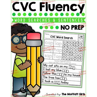 CVC Fluency: Word Searches and Sentences