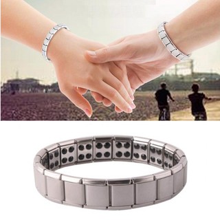 สร้อยข้อมือแม่เหล็กไทเทเนียม เจอร์เมเนียม เพื่อสุขภาพ Germanium Titanium Steel Bracelet 316L