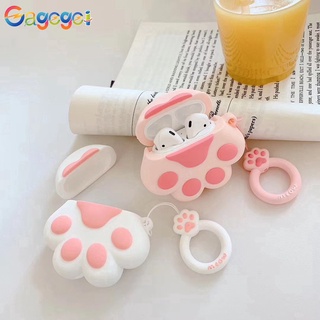 เคสหูฟังบลูทูธไร้สาย ซิลิโคน ลายอุ้งเท้าแมวน่ารัก สําหรับ Apple I12