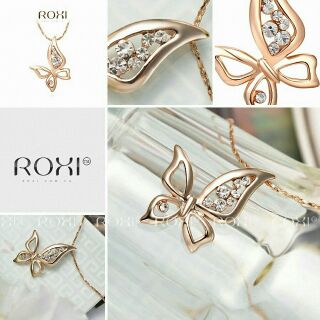 ROXI สร้อยคอ สวยงามด้วยจี้ผีเสื้อ รุ่น: 2030202390  เพิ่มความเก๋ด้วยประดับด้วยคริสตัล