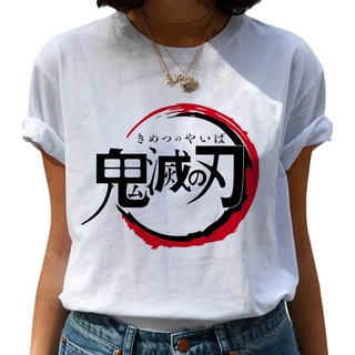 Demon Slayer Kimetsu No Yaiba ผู้หญิงเสื้อยืดตลกกราฟิกด้านบนสตรีทแวร์ Punk เสื้อผ้า Tshirt ผู้ห 0j.dntokobthy