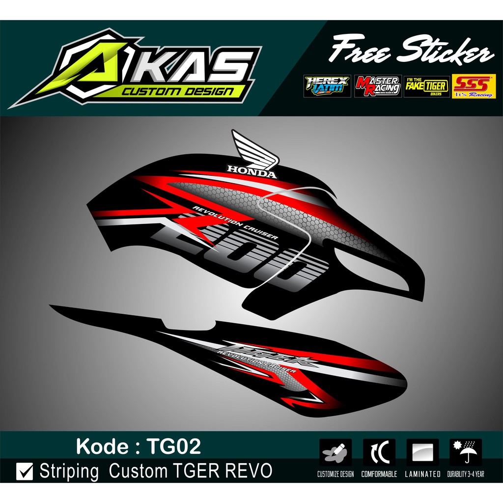 Tiger Revo Variation Striping + Bonus Racing สติกเกอร์ TG02