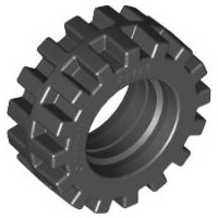 [971] ชิ้นส่วนเลโก้ Lego Part Tire 15mm D. x 6mm Offset Tread Small - Band Around Center of Tread (87414) ราคา/ชิ้น