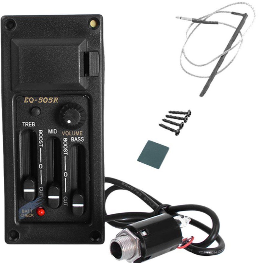 EQ Guitar EQ505R - Black อย่างดี ใช้กับกีต้าร์โปร่งธรรมดาให้เป็นกีต้าร์โปร่งไฟฟ้า