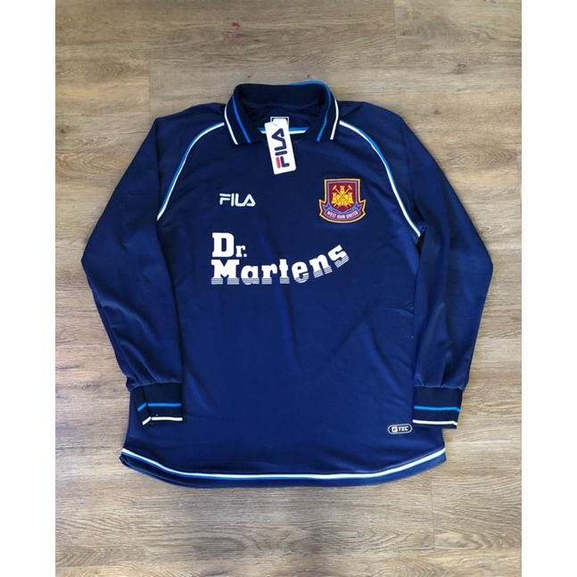 Retro Westham third navy blue 99 Dr Marten longsleeve Jersey