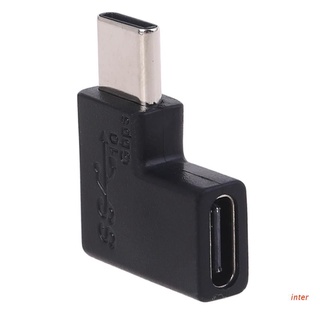 inter 90 Degree USB 3.1 Type C Male to Female Right &amp; Left Angle USB C Converter Adapter for Cellphone Mobile Phone Laptop Tablet PC