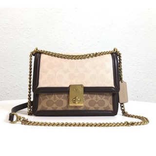 Coach Hutton Shoulder Bag In Blocked Signature