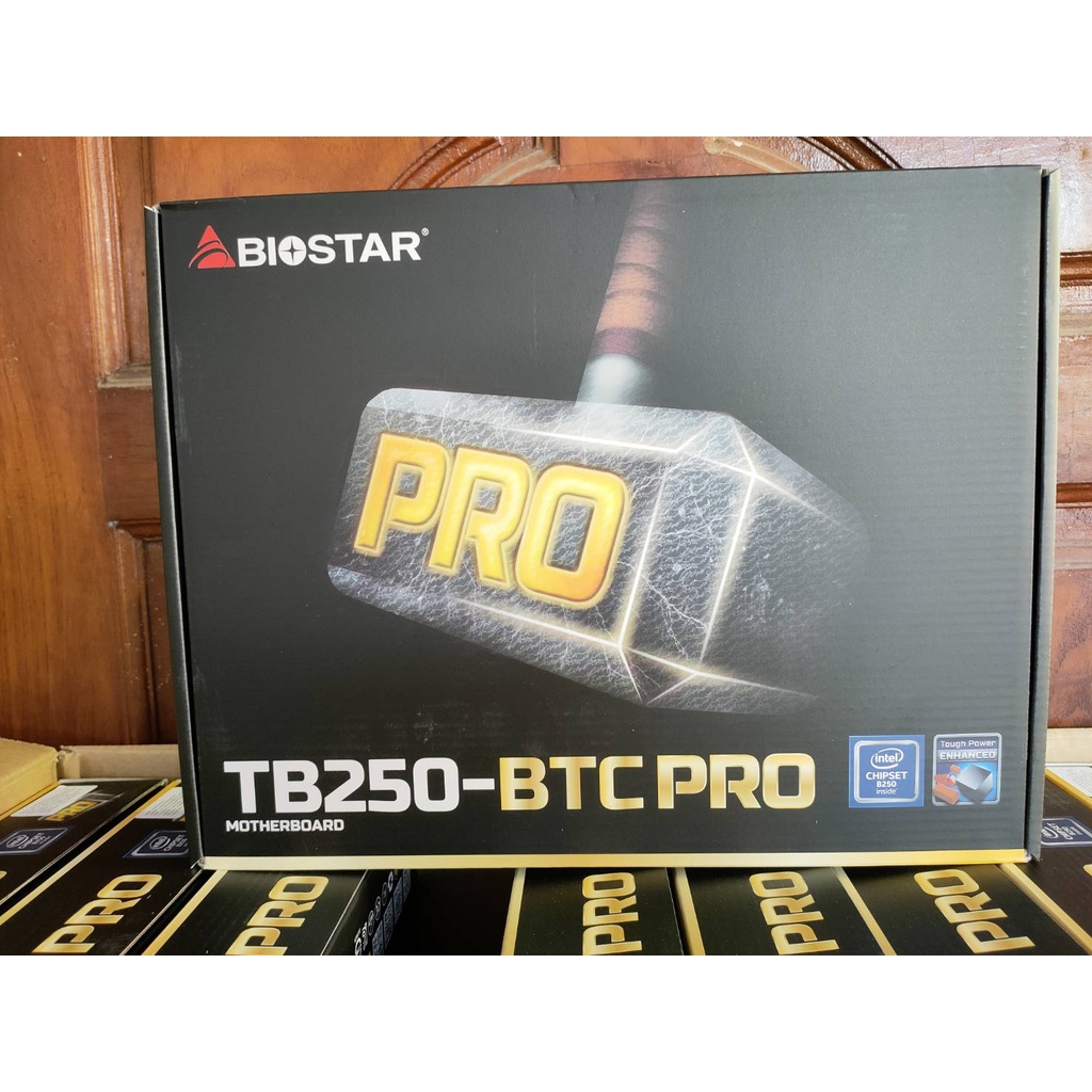 เมนบอร์ด BIOSTAR TB250-BTCPRO 12GPU 1151 DDR4 ของใหม่หมดประกัน ไม่เคยโดนไฟ ใส่การ์ดจอได้มากถึง 12 ตั