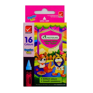 สีเทียน ขนาดปกติ 16 สี ตรา Master Art Wax Crayons