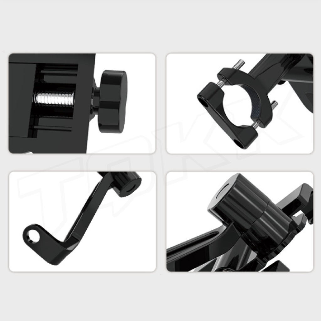 ที่วางโทรศัพท์ รุ่น C1 / C2 ที่ชาร์จโทรศัพท์ที่จับมือถือมอเตอร์ไซค์ ที่จับโทรศัพท์ แบบอลูมิเนียม แข็งแรงทนทาน ต่อทุ - รูปที่ 3